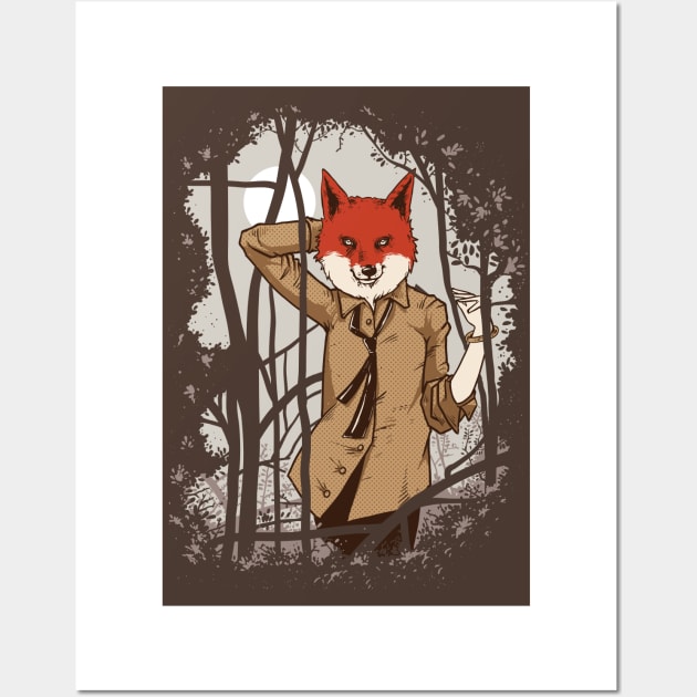 Fox Shirt - Animal Lover Gift - Fox Art - Animal in Suit Wall Art by LeoProBoutique